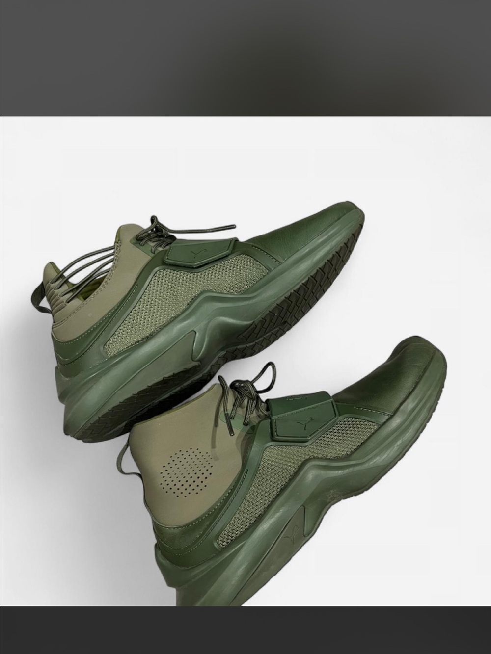Puma x Rihanna Fenty Olive Green Mid Athletic Sneakers Size 8 - Picture 4 of 8